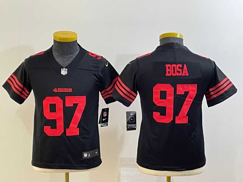 Womens San Francisco 49ers #97 Nick Bosa 2022 Black Vapor Untouchable Stitched Limited Jersey->women nfl jersey->Women Jersey